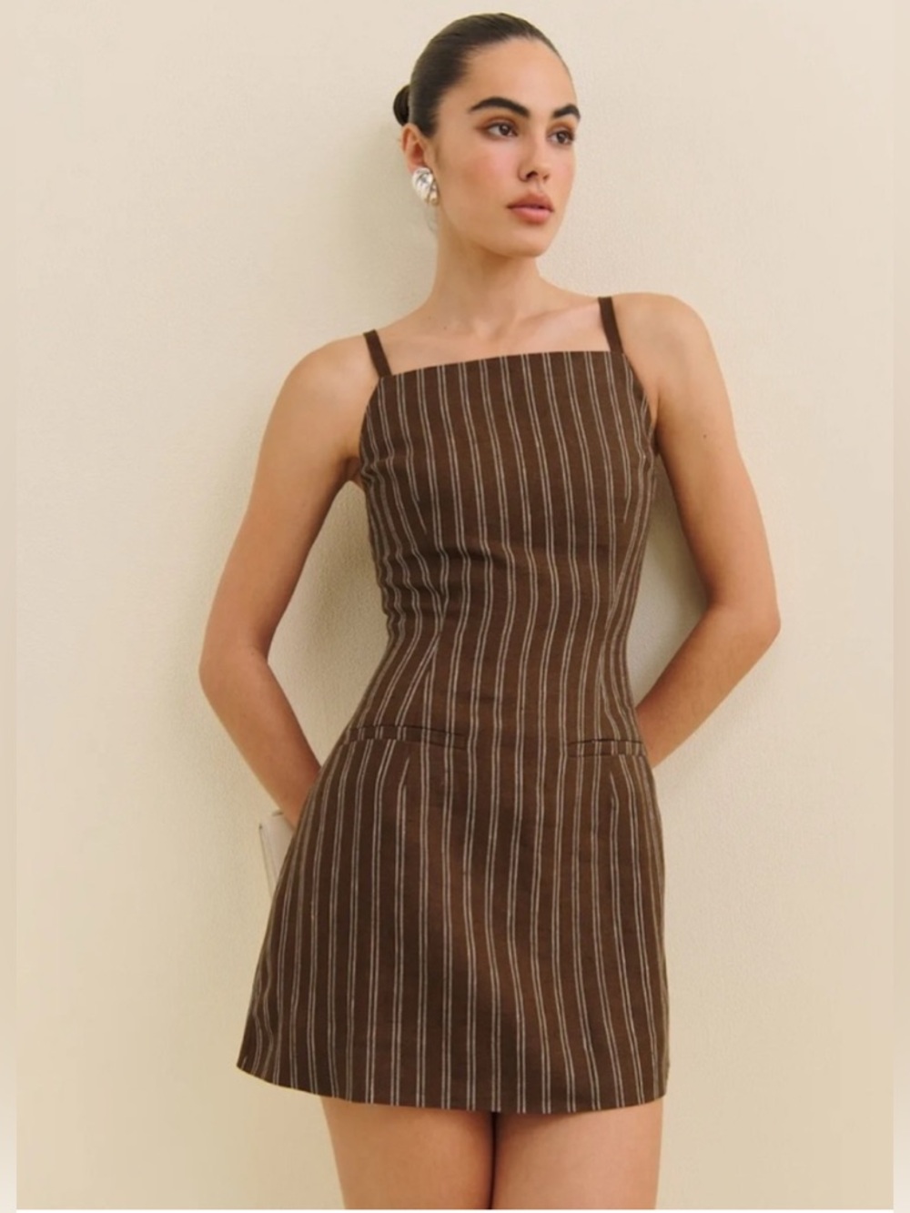 Reformation Phillipa Linen Dress In Boardwalk Stripe Size 12 - Picture 2 of 10